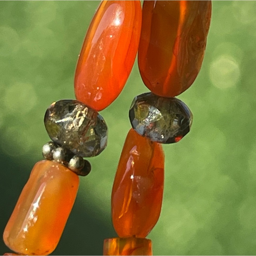 Ancient African carnelian agate beaded necklace